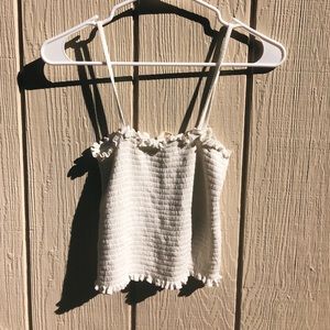 Brandy Melville Ruched White Tank